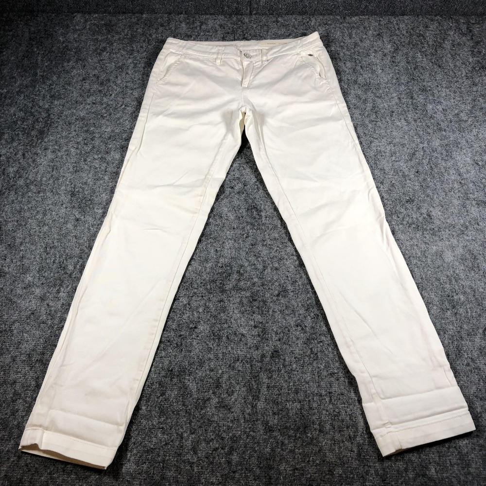 Pilcro and the Letterpress Pants Womens 25 White Hyphen Chino Slim Fit Twill